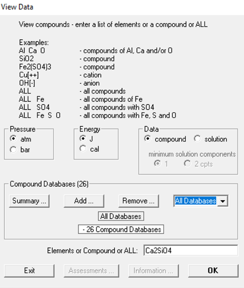 How Do I Find Out If And Where A Certain Substance Is Included In A Thermochemical Database Gtt Technologies